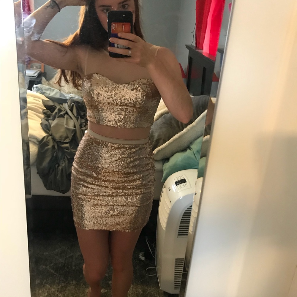 TeezeMe Sequin Crop Dress